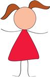 ילדה עם שמלה אדומה ושתי קוקיות באיור קליל וסכמתי