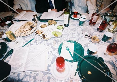 Matzah wine and haggadah