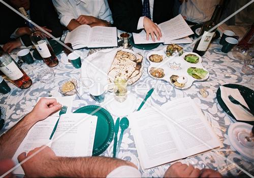 Matzah wine and haggadah