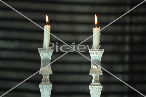 Candlestick and kiddush cup