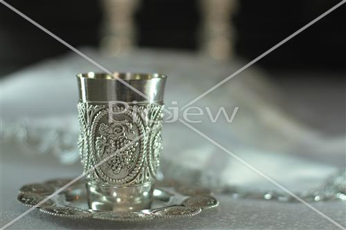 Candlestick and kiddush cup