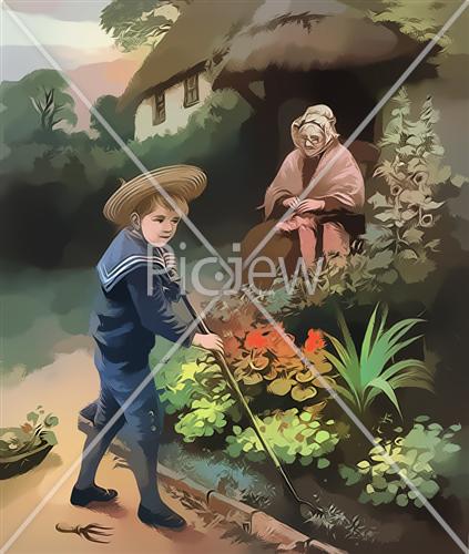 boy in the garden