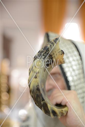 Blowing shofars