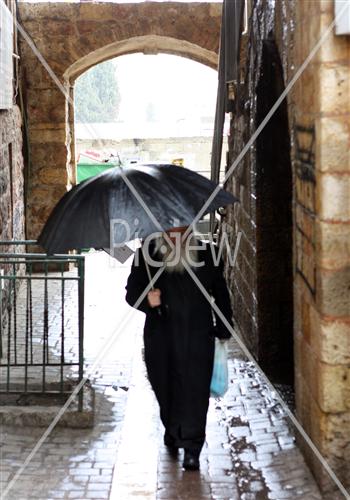 Children in the rain