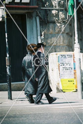 Chasidim in the street