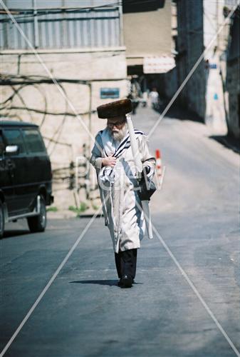 Chasidim in the street