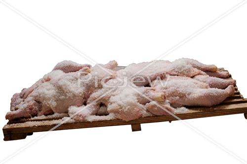 salting chickens