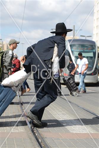 Guys are going to yeshiva