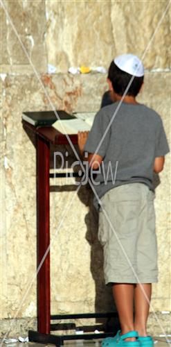 Child at the Western Wall