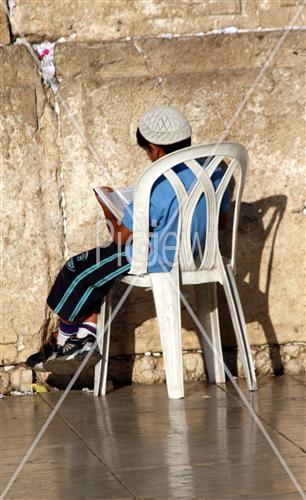 Child at the Western Wall