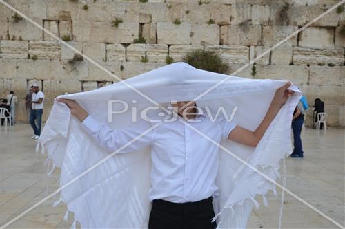 Talit and Tefilin laying at the Western Wall