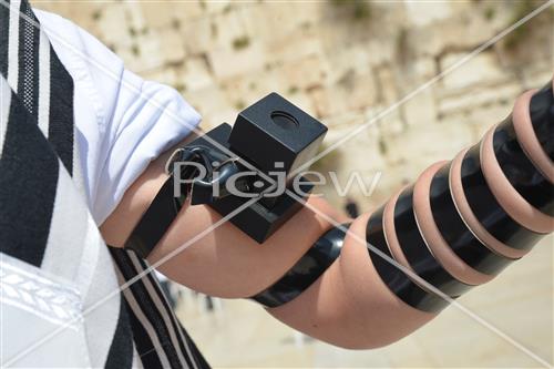 Talit and Tefilin laying at the Western Wall