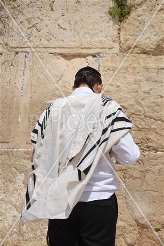 Talit and Tefilin laying at the Western Wall