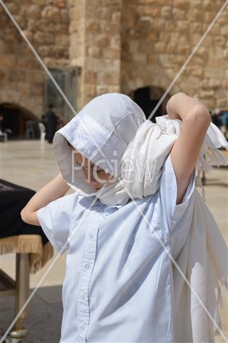 Talit and Tefilin laying at the Western Wall