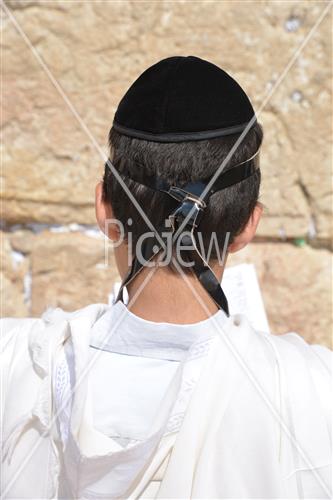 Talit and Tefilin laying at the Western Wall