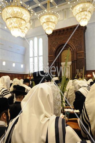 תפילת חג סוכות בבעלז