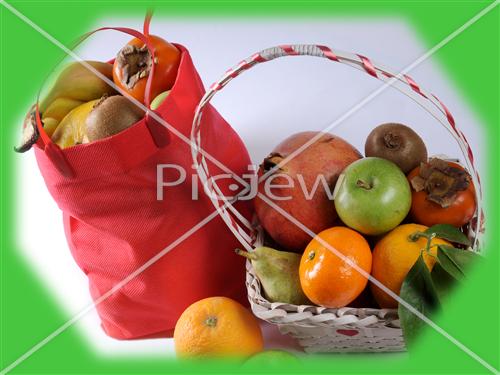 fruit basket and bag with border