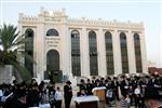 The Rebbe and Chassidim do Tashlich for the Day of Atonement