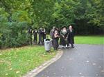 The Rebbe and Chassidim do Tashlich for the Day of Atonement