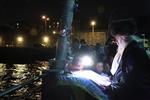 The Rebbe and Chassidim do Tashlich for the Day of Atonement