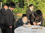 The Rebbe and Chassidim do Tashlich for the Day of Atonement