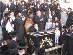 הרבי והחסידים מקיימים את מנהג תשליך לקראת יום הכיפורים
