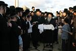 The Rebbe and Chassidim do Tashlich for the Day of Atonement