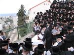 The Rebbe and Chassidim do Tashlich for the Day of Atonement
