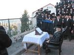 The Rebbe and Chassidim do Tashlich for the Day of Atonement