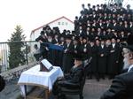 The Rebbe and Chassidim do Tashlich for the Day of Atonement