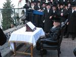 The Rebbe and Chassidim do Tashlich for the Day of Atonement