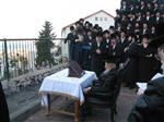 The Rebbe and Chassidim do Tashlich for the Day of Atonement