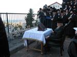 The Rebbe and Chassidim do Tashlich for the Day of Atonement