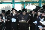 The Rebbe and Chassidim do Tashlich for the Day of Atonement