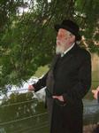 The Rebbe and Chassidim do Tashlich for the Day of Atonement