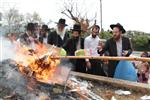 Jews burn leavened bread on Passover eve in the Upper Galilee town of Safed