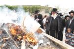 Jews burn leavened bread on Passover eve in the Upper Galilee town of Safed