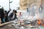 Jews burn leavened bread on Passover eve in the Upper Galilee town of Safed