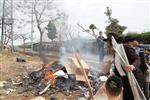 Jews burn leavened bread on Passover eve in the Upper Galilee town of Safed