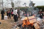 Jews burn leavened bread on Passover eve in the Upper Galilee town of Safed