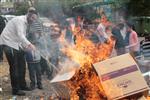 Jews burn leavened bread on Passover eve in the Upper Galilee town of Safed