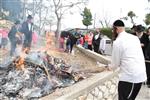 Jews burn leavened bread on Passover eve in the Upper Galilee town of Safed