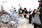 Jews burn leavened bread on Passover eve in the Upper Galilee town of Safed