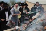 Jews burn leavened bread on Passover eve in the Upper Galilee town of Safed