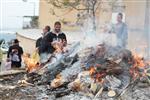 Jews burn leavened bread on Passover eve in the Upper Galilee town of Safed