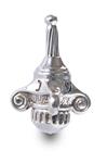 an ornamental silver spinning top/dreidel 