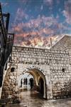 The tomb of the holy Tanna Rabbi Shimon Bar Yochai on Mount Meron in  the Galilee during sunset 