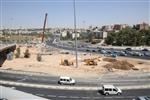 People and machines build and renovate the paths the capital city - Jerusalem