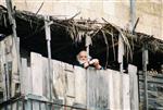 Jews build a sukkah streets of Jerusalem