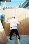 Jews build a sukkah streets of Jerusalem